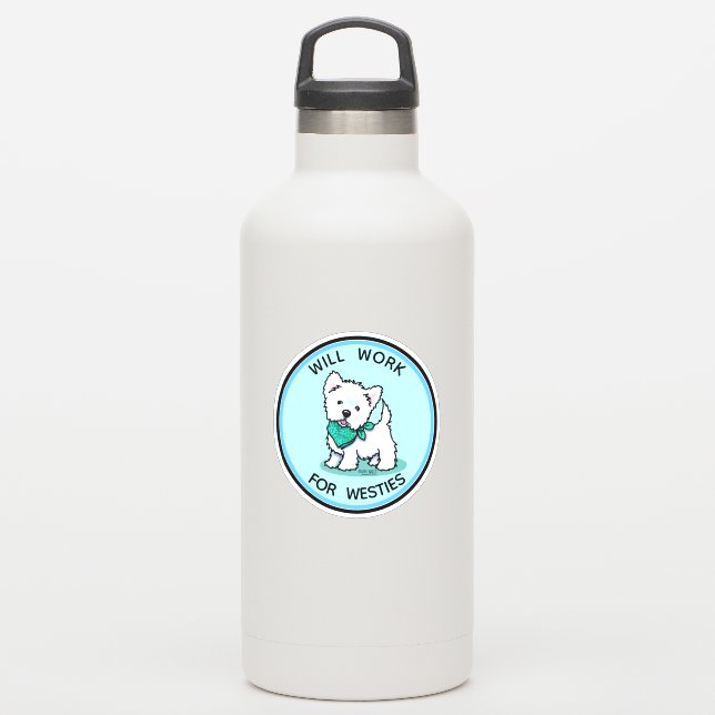 Westie Cutie Pegatina (Botella de agua)
