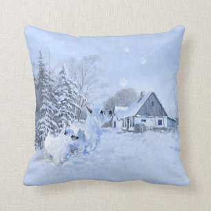 Westie en Invierno ALMOHADA