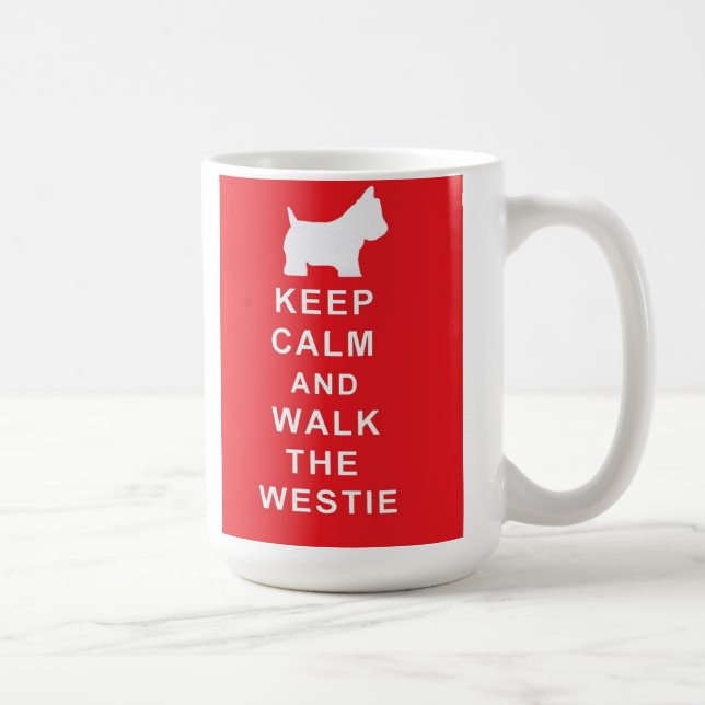 Westie guarda calma y camina la taza del westie (Derecha)