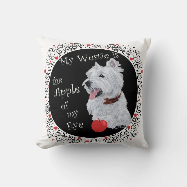 Westie la manzana de mi ojo ALMOHADA (Anverso)