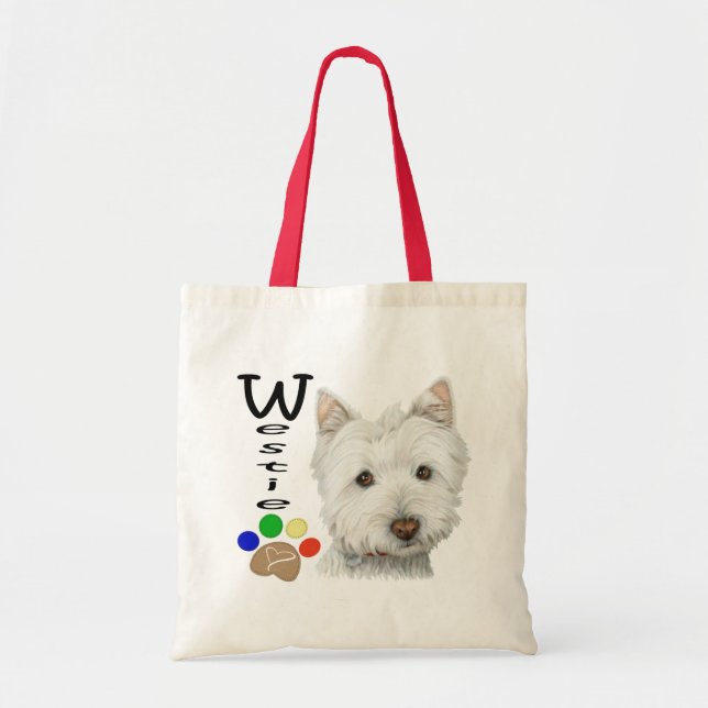 Westie lindo y la pata imprimen el bolso del (Frente)