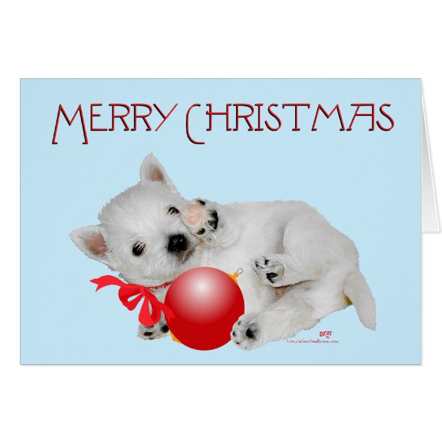 Westie Puppy Navidades Playtime (Anverso (Horizontal))