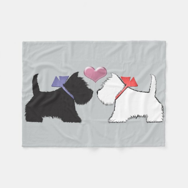 Westie y manta del paño grueso y suave del arte (Frente (Horizontal))