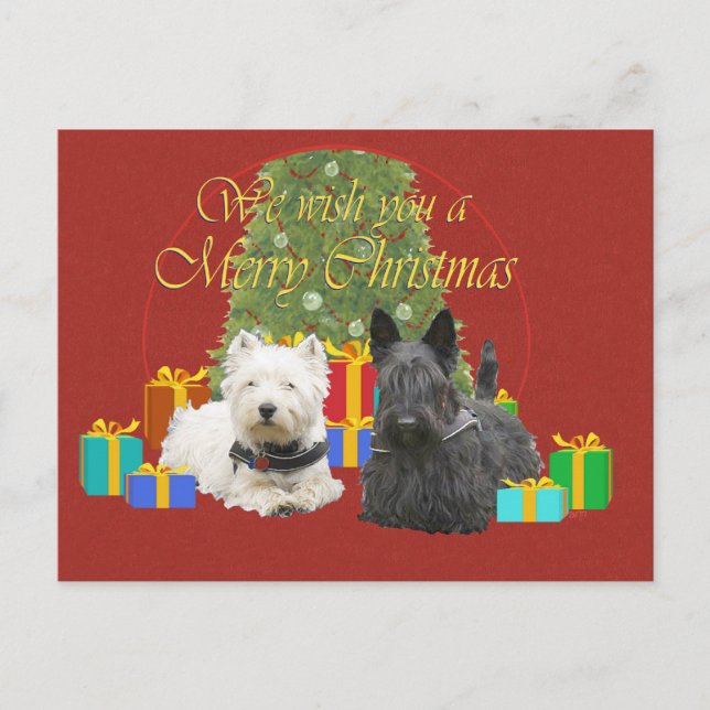 Westie y Scottie Feliz Navidad (Anverso)