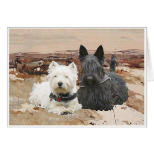 Westie y Scottie Juntos Otoño