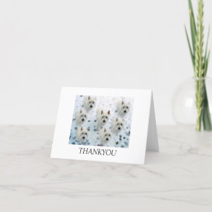 WESTIES en TARJETA de la NIEVE GRACIAS NOTELET