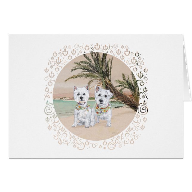 Westies en una playa de Palmeras (Anverso (Horizontal))