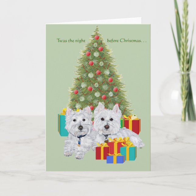 Westies junto al árbol de Navidad (Anverso)