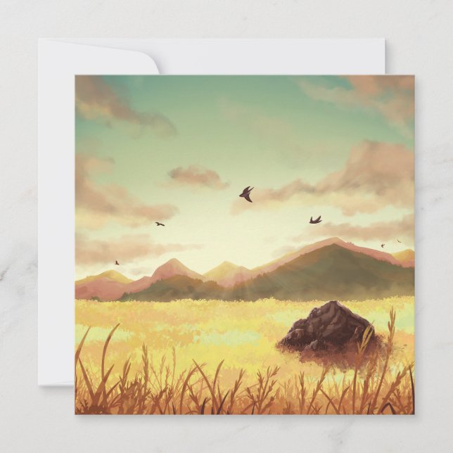 Wheat fields at sunrise (Anverso)