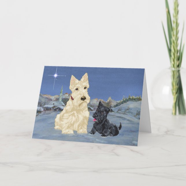 Wheaten Scottie y cachorro de Navidad (Anverso)