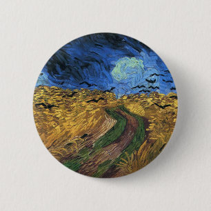 Wheatfield de Van Gogh con el botón de los cuervo