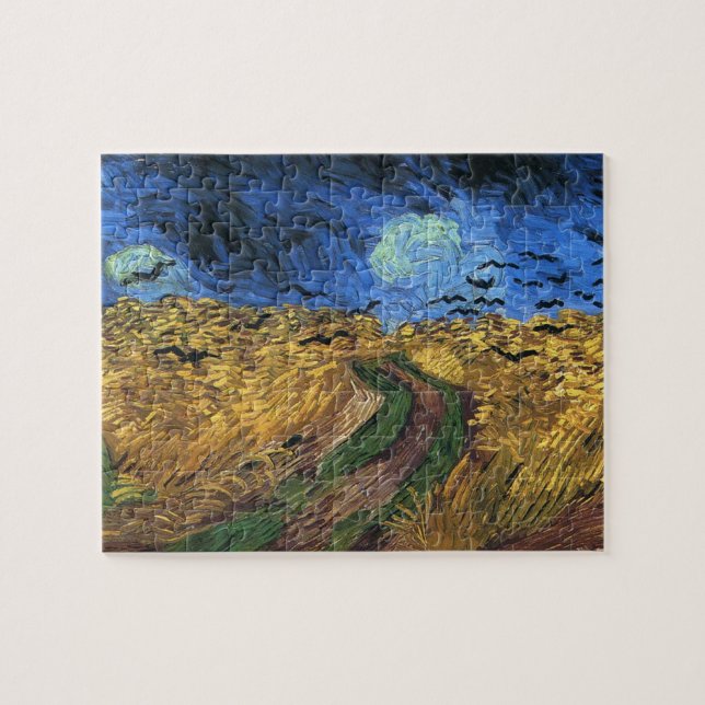 Wheatfield de Van Gogh con rompecabezas de los (Horizontal)