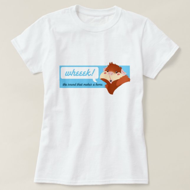 "Wheek!" Camiseta del conejillo de Indias (Diseño del anverso)