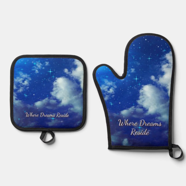 Where Dreams Reside Kitchen Set | Starry Oven Mitt (Anverso)