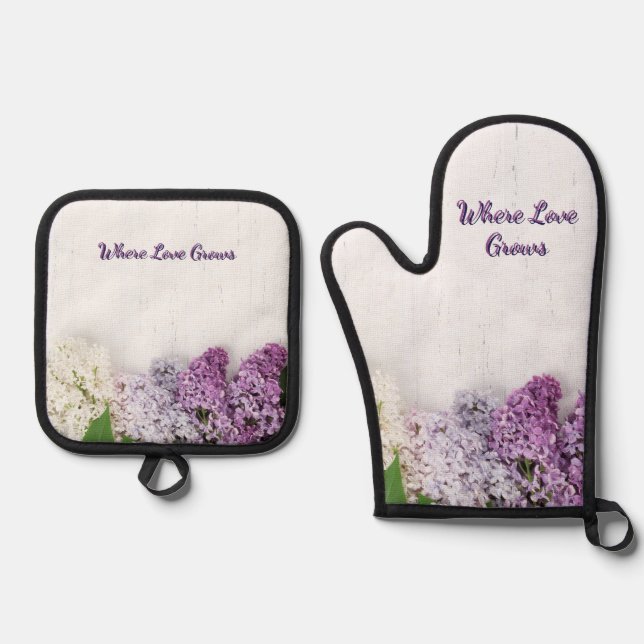 Where Love Grows Kitchen Set | Lilac Oven Mitt (Anverso)