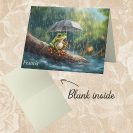 Whimscial Cottagecore Rainy Day Frog Stationery