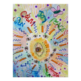 Whimsical Abstract Graffiti Poster | Sunday