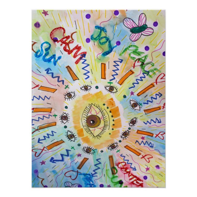 Whimsical Abstract Graffiti Poster | Sunday  (Anverso)
