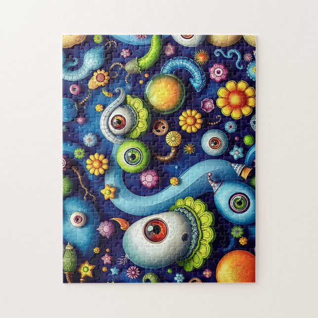 Whimsical Alien Planet Landscape Jigsaw Puzzle (Vertical)
