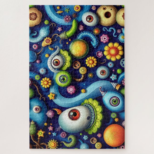 Whimsical Alien Planet Landscape Jigsaw Puzzle (Vertical)