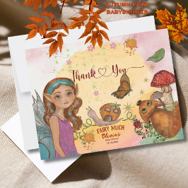 Whimsical Autumn Fairy Baby Shower Gracias Nota