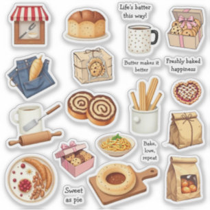 Whimsical Bakery Sweet Pegatina Sheet