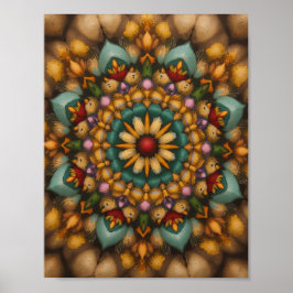 Whimsical Bloom Mandala - Arte mural inspirado en