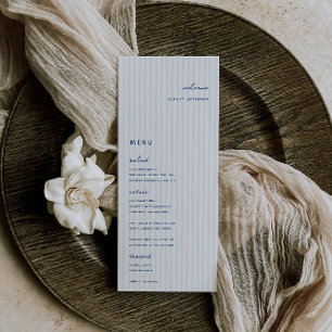Whimsical Blue Boda Place Card Menú
