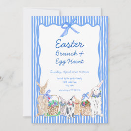 Whimsical Blue Easter Brunch Egg Hunt Invitaciones
