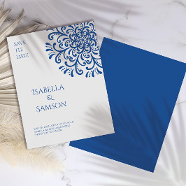 Whimsical Blue Flourish Salven La Fecha