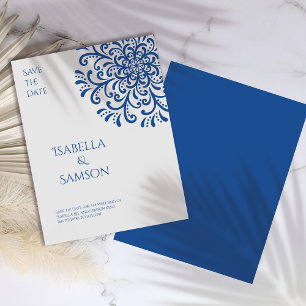 Whimsical Blue Flourish Salven La Fecha