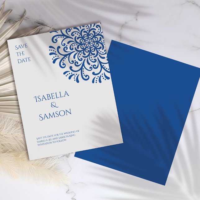 Whimsical Blue Flourish Salven La Fecha (Subido por el creador)