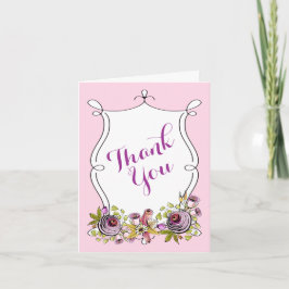 Whimsical Boda Gracias Nota | Florals