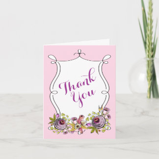 Whimsical Boda Gracias Nota | Florals