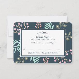 Whimsical Botanical Berry Wedding RSVP