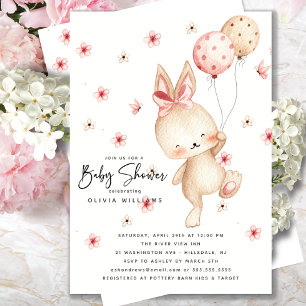 Whimsical Bunny Baby Shower Invitación