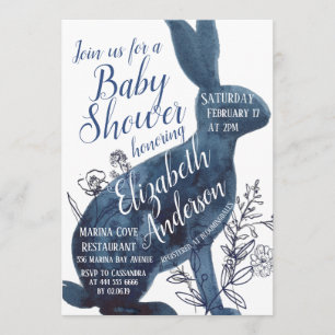 Whimsical Bunny Baby Shower Invitación