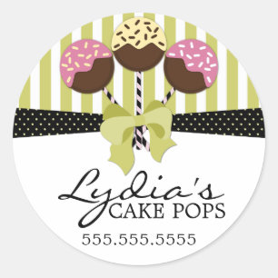 Whimsical Cake Pops Bakery Pegatinas