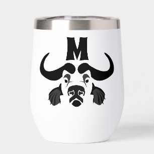 Whimsical Cape Buffalo, en tinta negra
