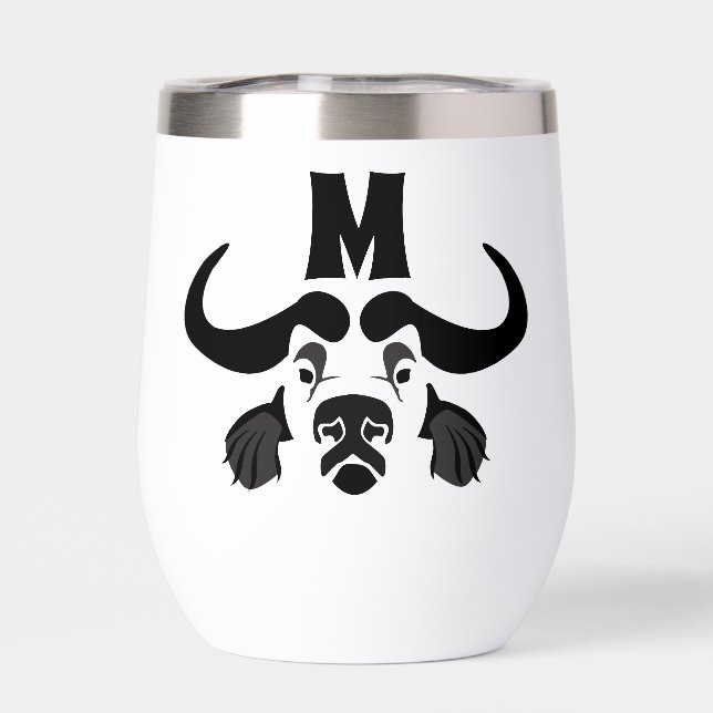Whimsical Cape Buffalo, en tinta negra (Trasero)