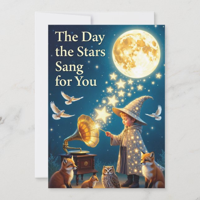 Whimsical Celestial Birthday Card: Enchanted Folk (Anverso)