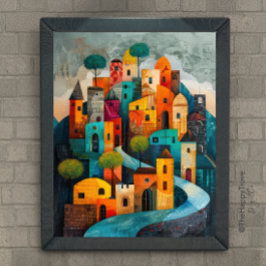 Whimsical City Arte Popular Moderno Pintura de Ace