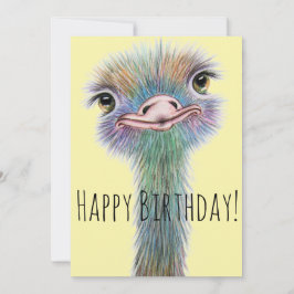 Whimsical Colorful Ostritch Birday