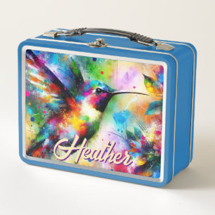 Whimsical Colorous Hummingbird Bird Personalizado
