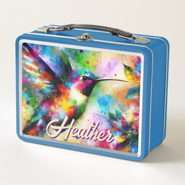 Whimsical Colorous Hummingbird Bird Personalizado (Anverso)