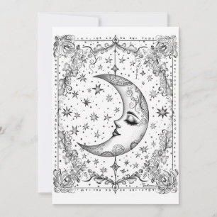 Whimsical Crescent Moon   Coloca tu propio saludo