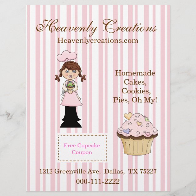 Whimsical Cupcake Bakery Flyer (Frente)