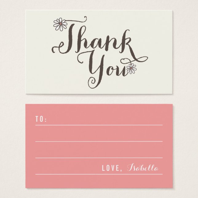 Whimsical Daisisises Gracias Script DIY Gift Tag (Anverso y reverso)