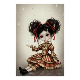 Whimsical Dark Circus Doll Poster