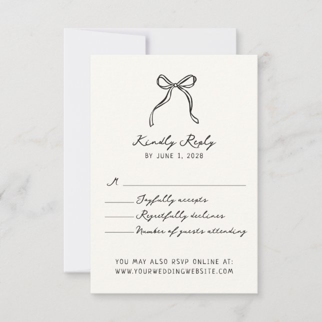 Whimsical, dibujado a mano Wedding Rsvp (Anverso)